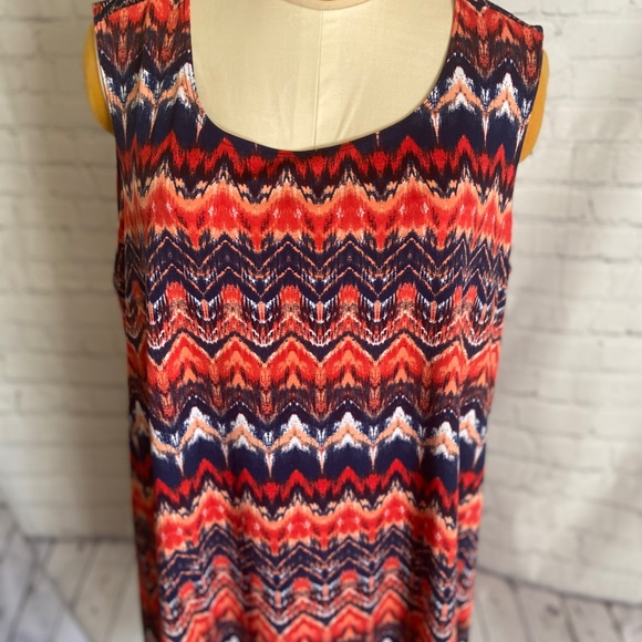 Ladies Womens Plus size 3X red blue dress - Picture 2 of 8